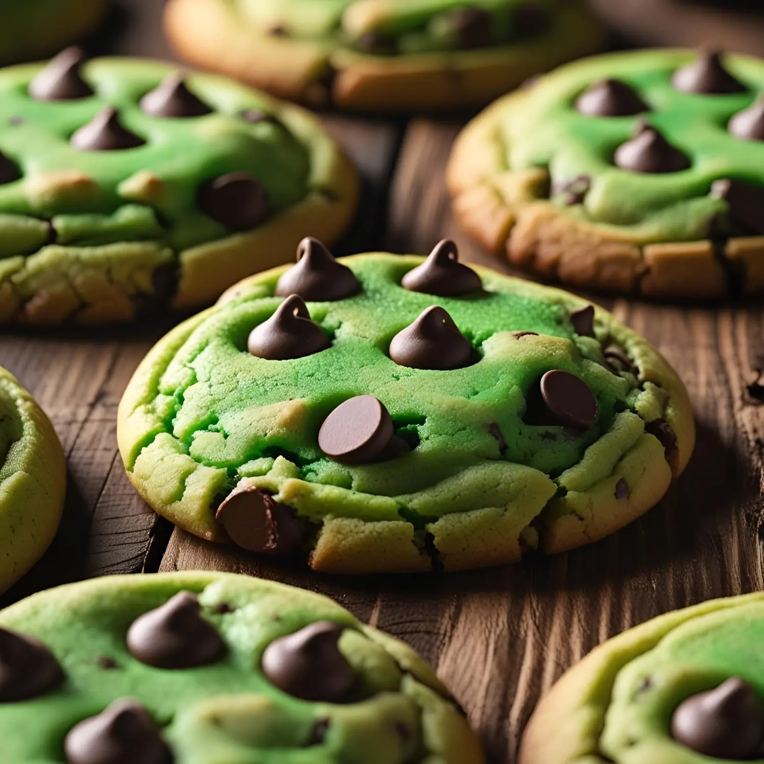 Pandan Chocolate Chip Cookies